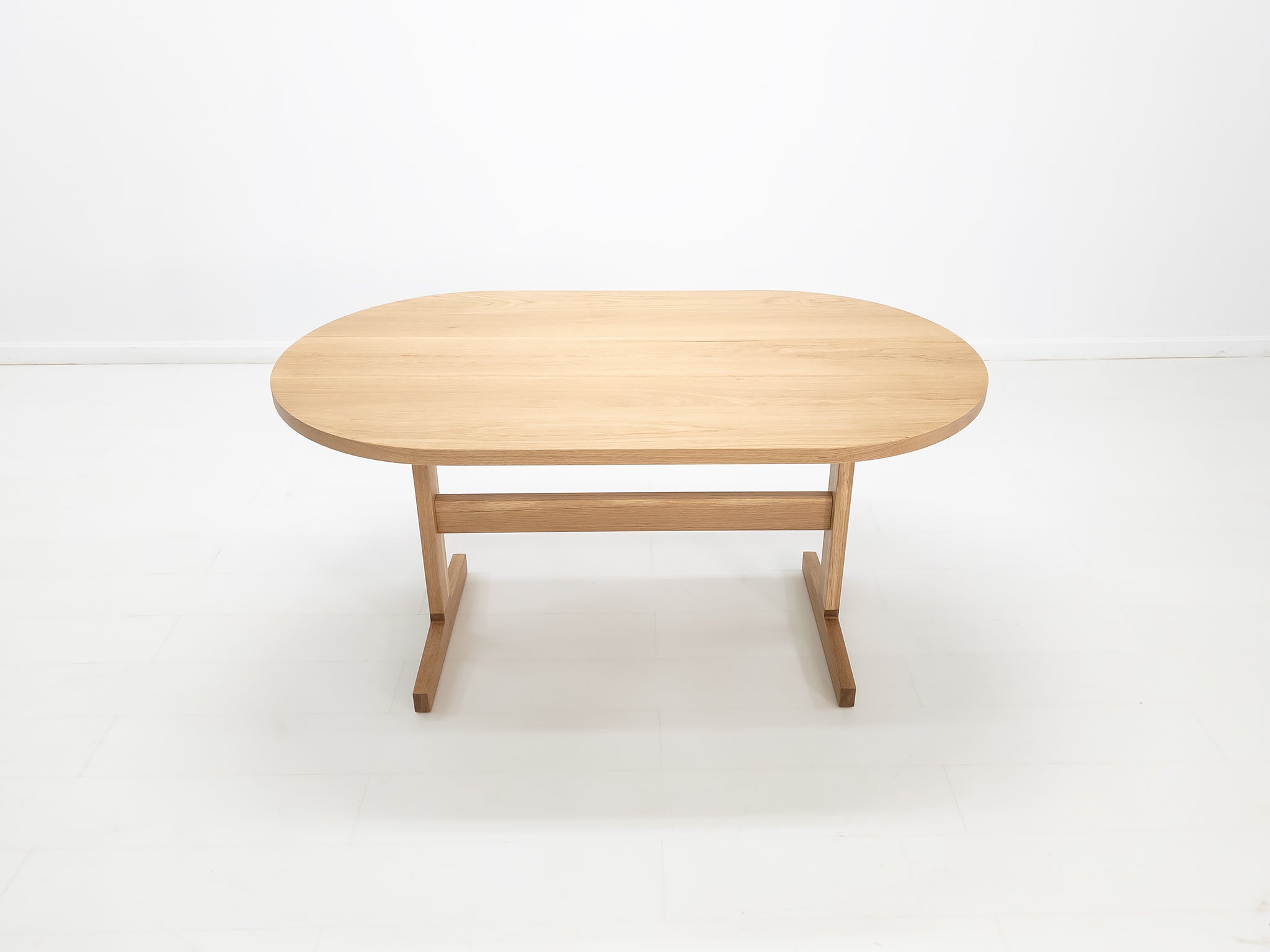 Heirloom-quality oak dining table handcrafted in Connecticut.