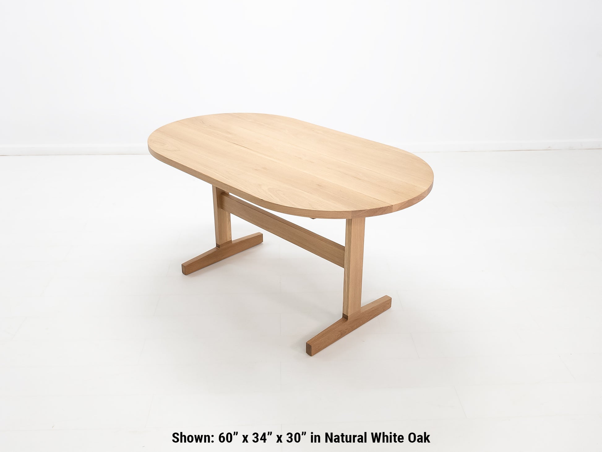 Heirloom-quality oak dining table handcrafted in Connecticut.