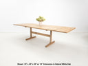 BRIT trestle dining table in natural white oak, shown with beveled edge top.