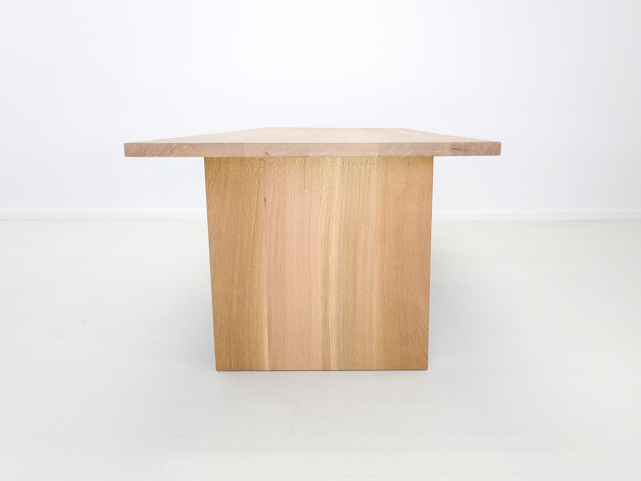 Lily dining table in natural white oak with thicker 1 3/8-inch solid wood top