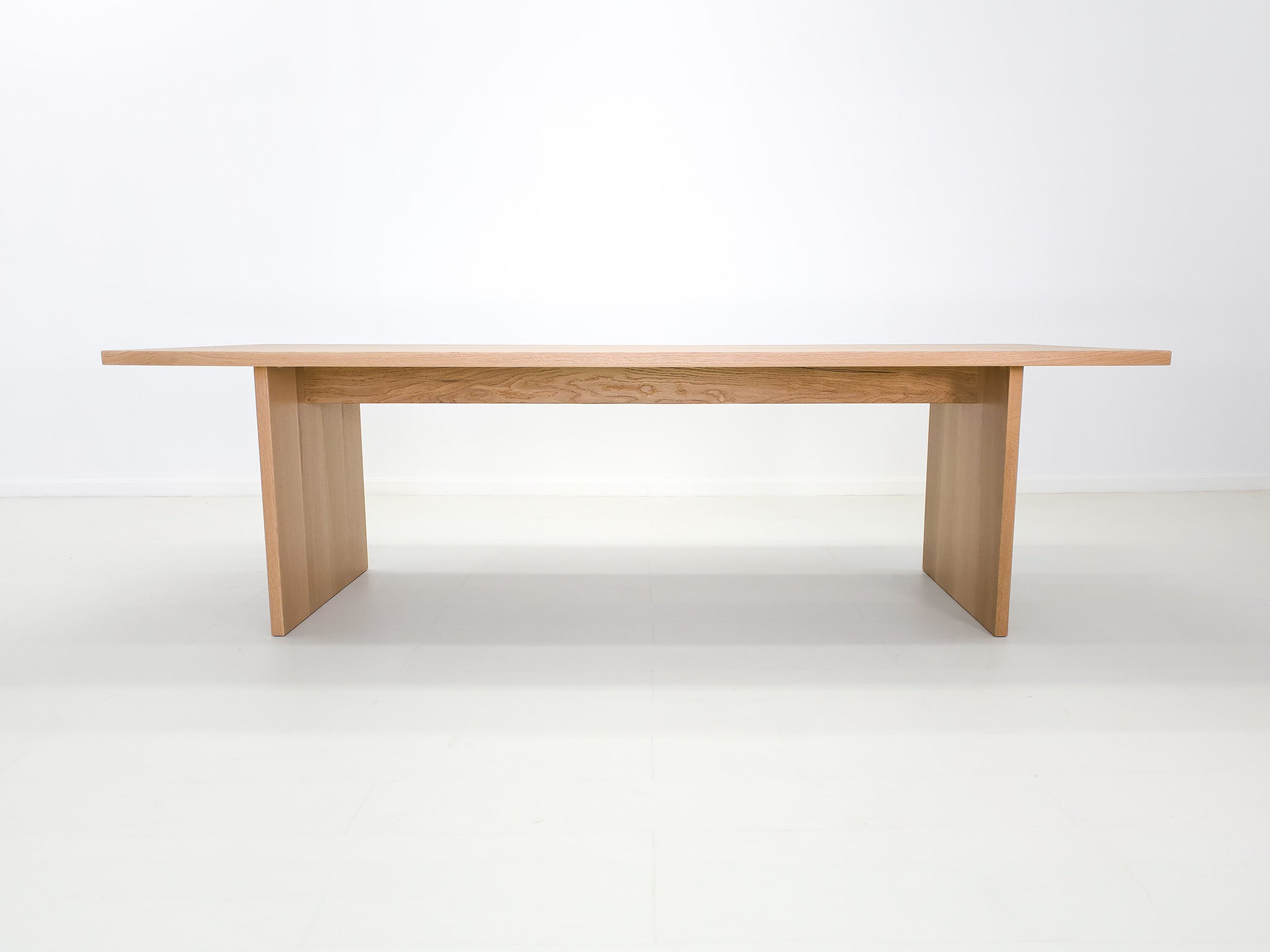 Lily dining table in natural white oak with thicker 1 3/8-inch solid wood top