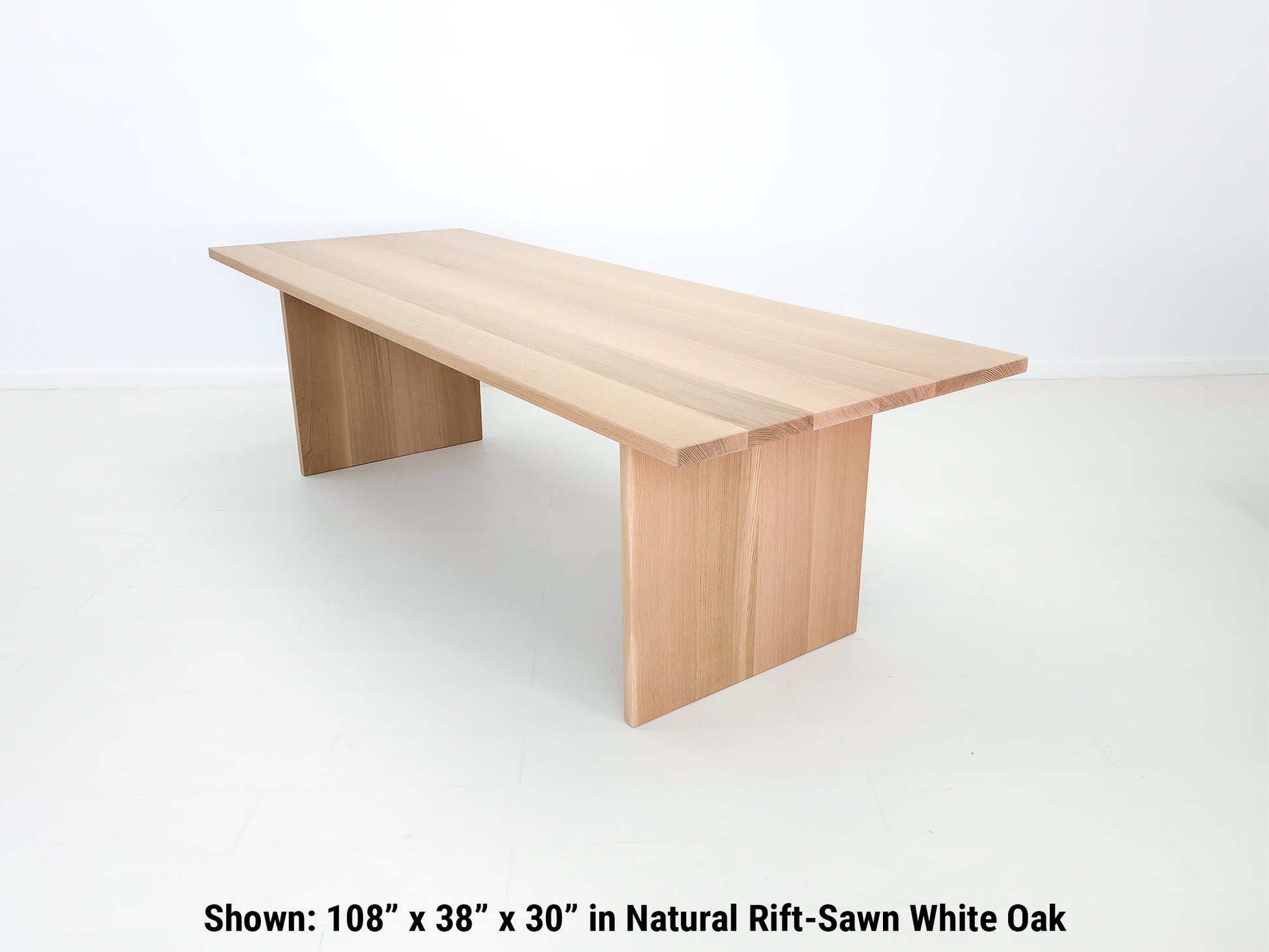 Lily dining table in natural white oak with thicker 1 3/8-inch solid wood top