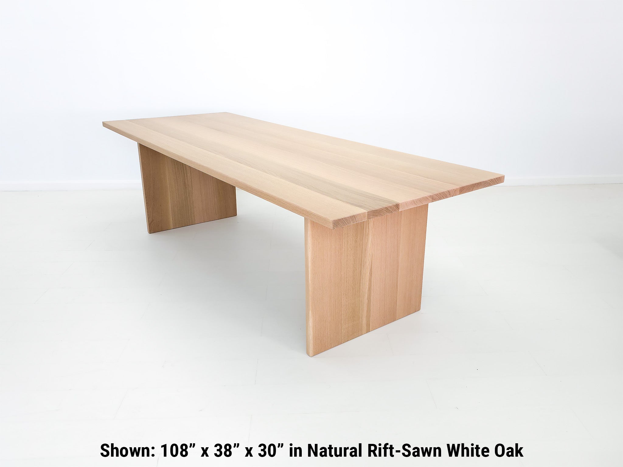 Lily dining table in natural white oak with thicker 1 3/8-inch solid wood top