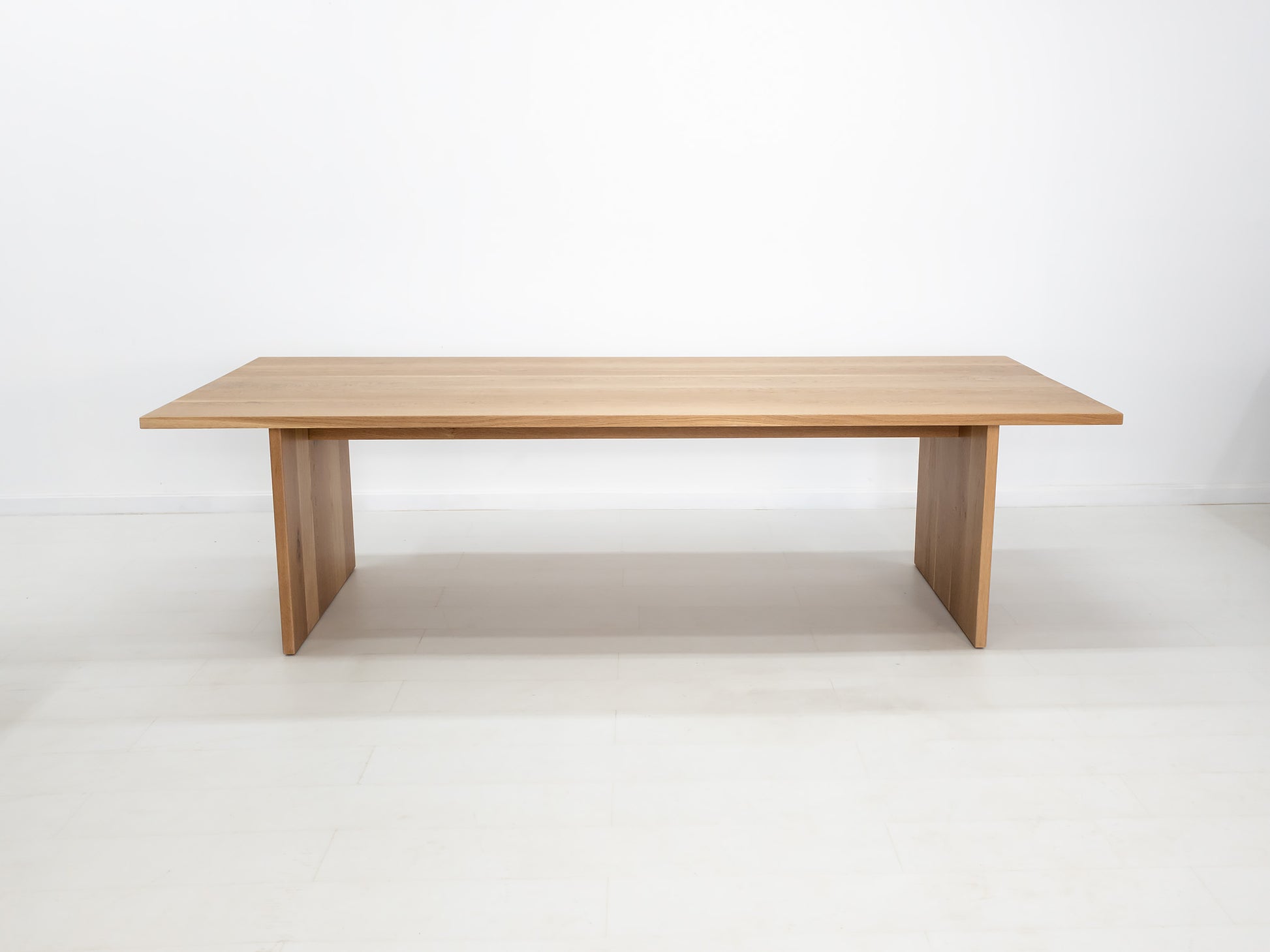 Lily dining table in natural white oak with thicker 1 3/8-inch solid wood top