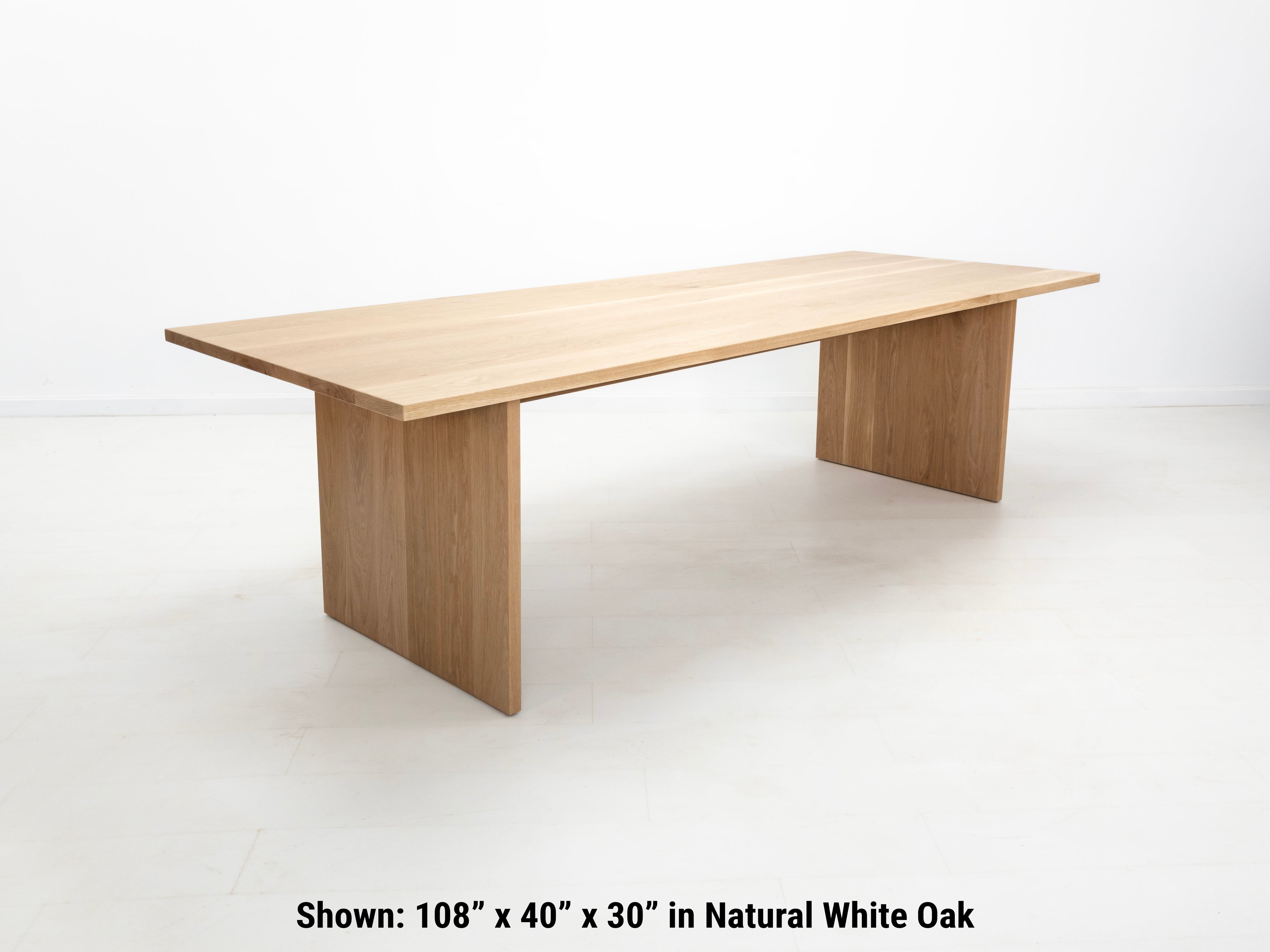 Lily dining table in natural white oak with thicker 1 3/8-inch solid wood top