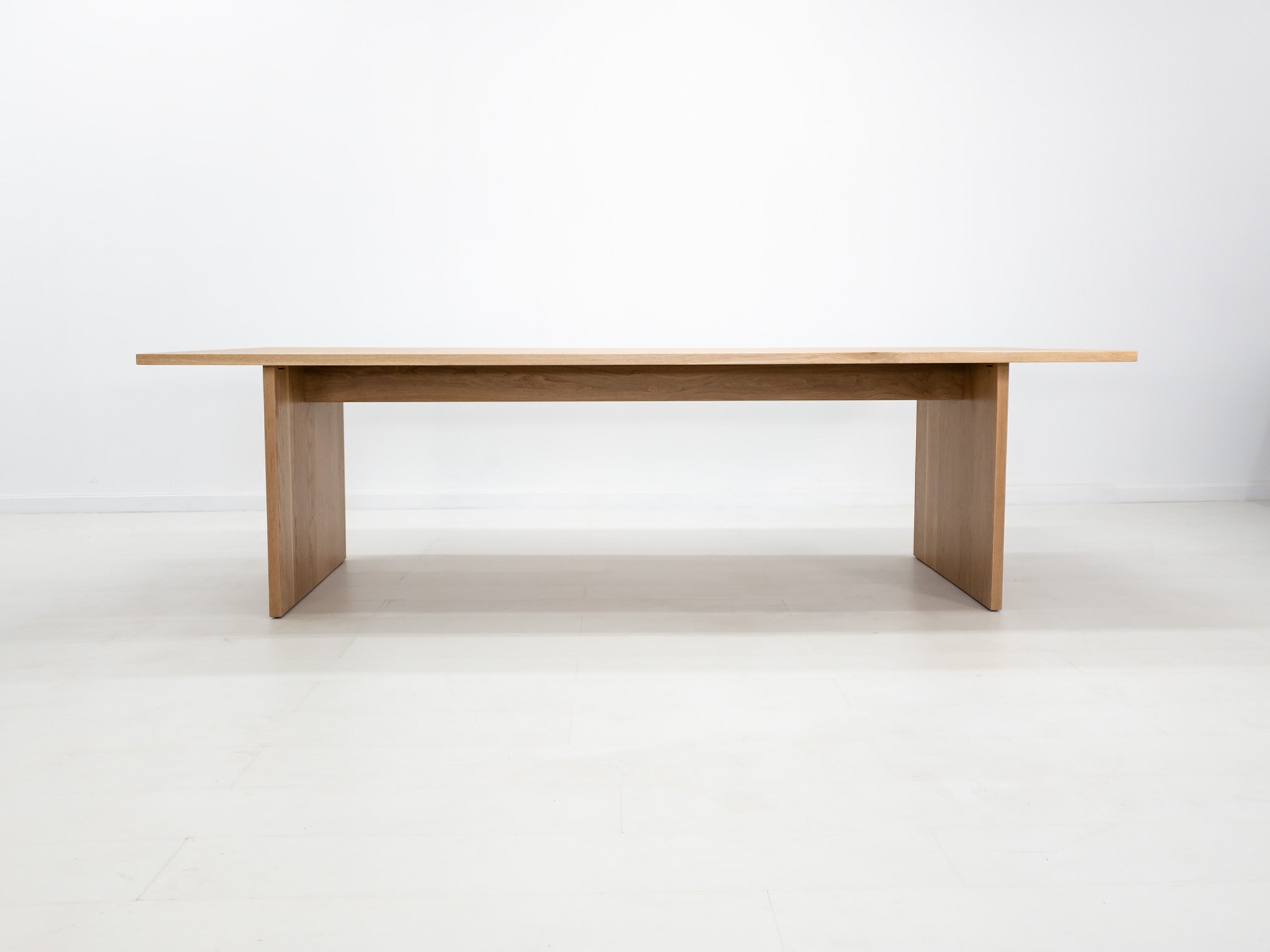 Lily dining table in natural white oak with thicker 1 3/8-inch solid wood top
