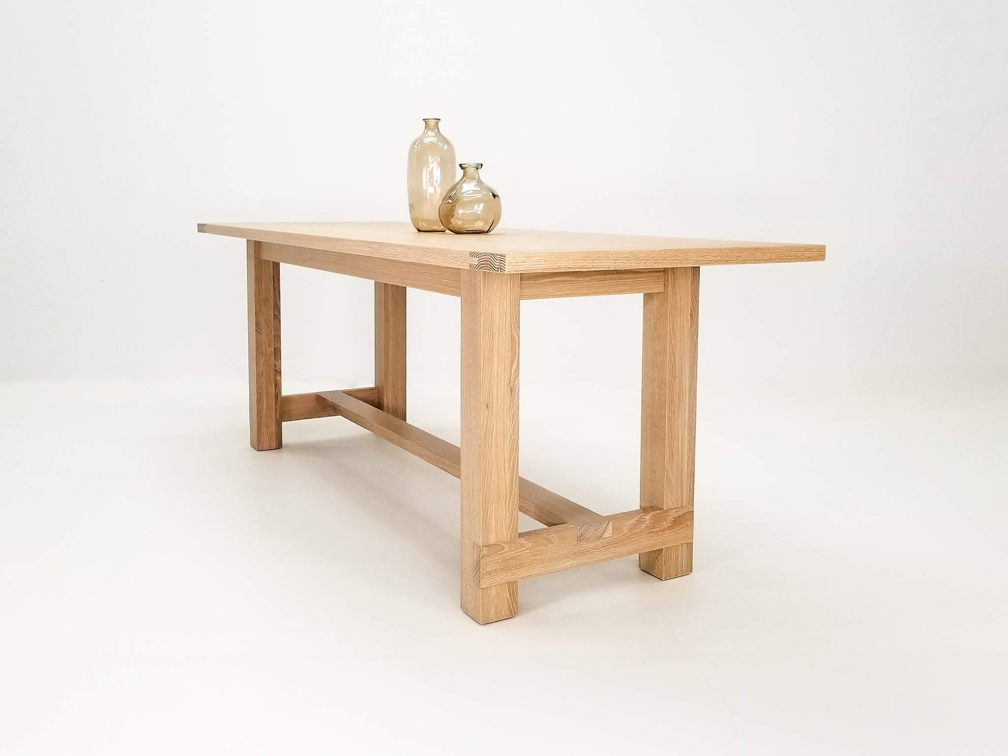Rémy dining table in seawashed white oak with a clear matte finish.