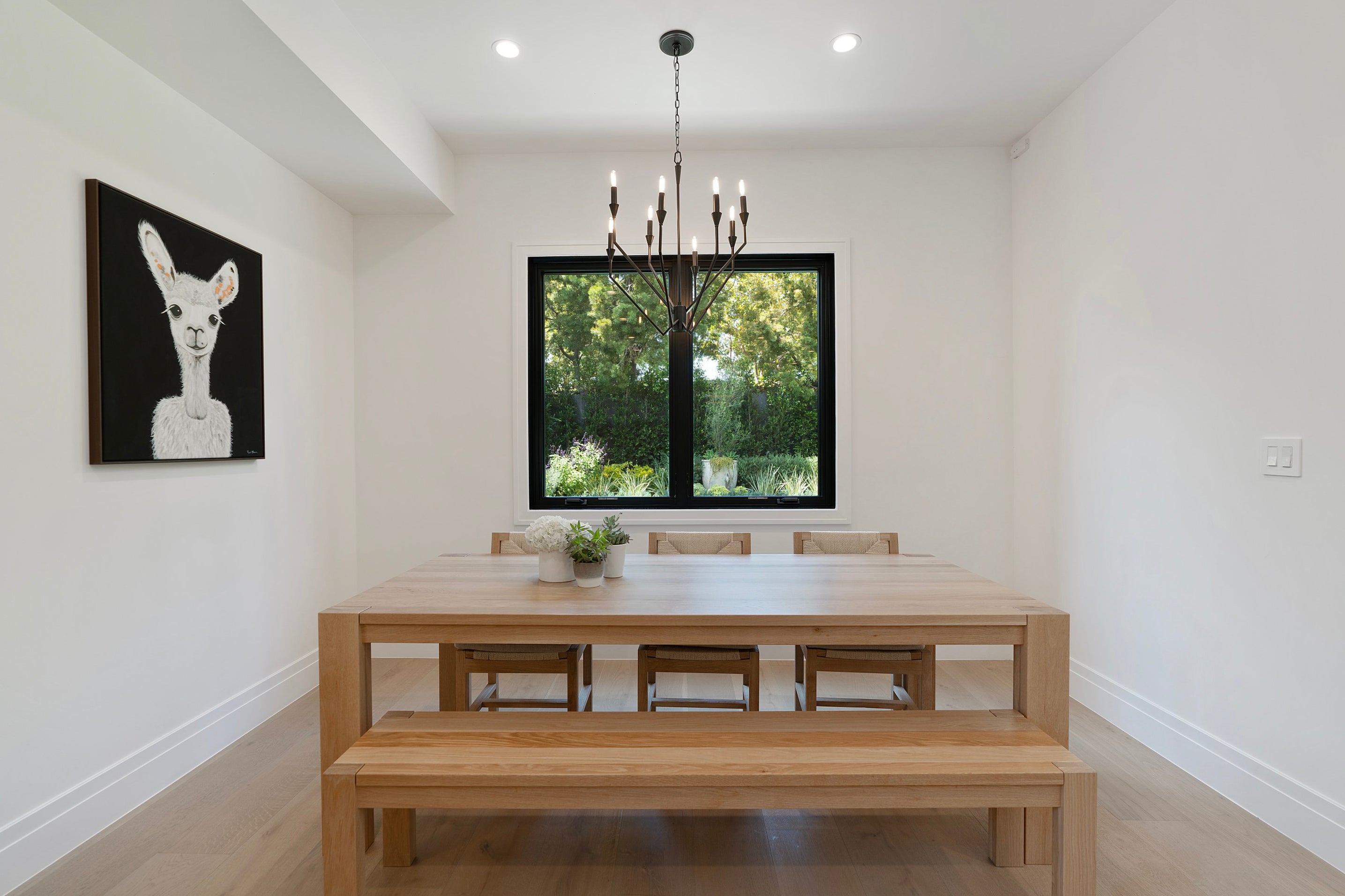 client photo of KALU dining table in natural white oak with coordinating bench