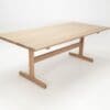 A table with wooden legs and top