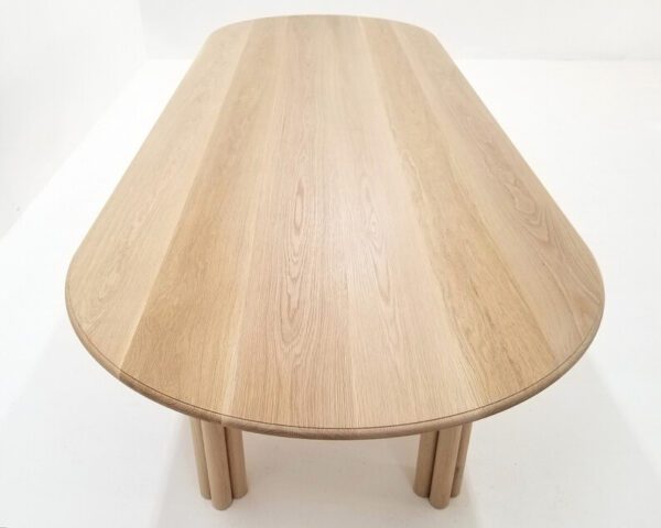 A white oak dining table.