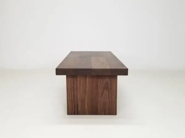 A wooden panel coffee table.