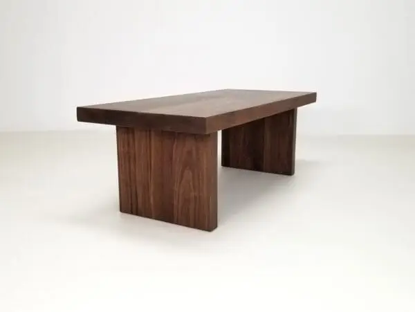 A wooden panel coffee table.