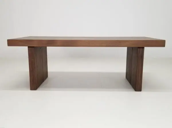 A wooden panel coffee table.