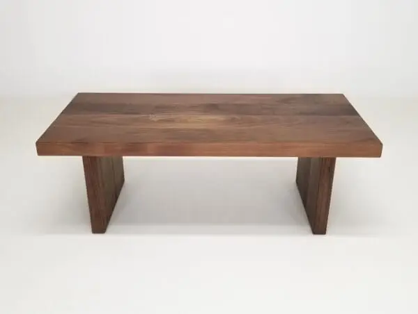 A wooden panel coffee table.