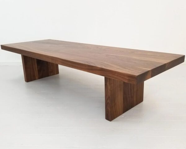 A wooden panel coffee table.