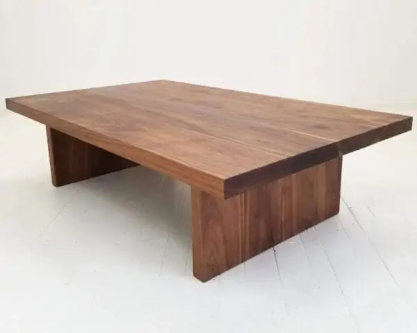 A wooden panel coffee table.