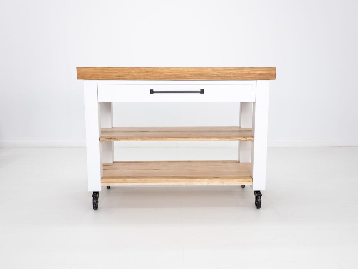 Chef kitchen cart ideal for small spaces with options for side pulls and storage