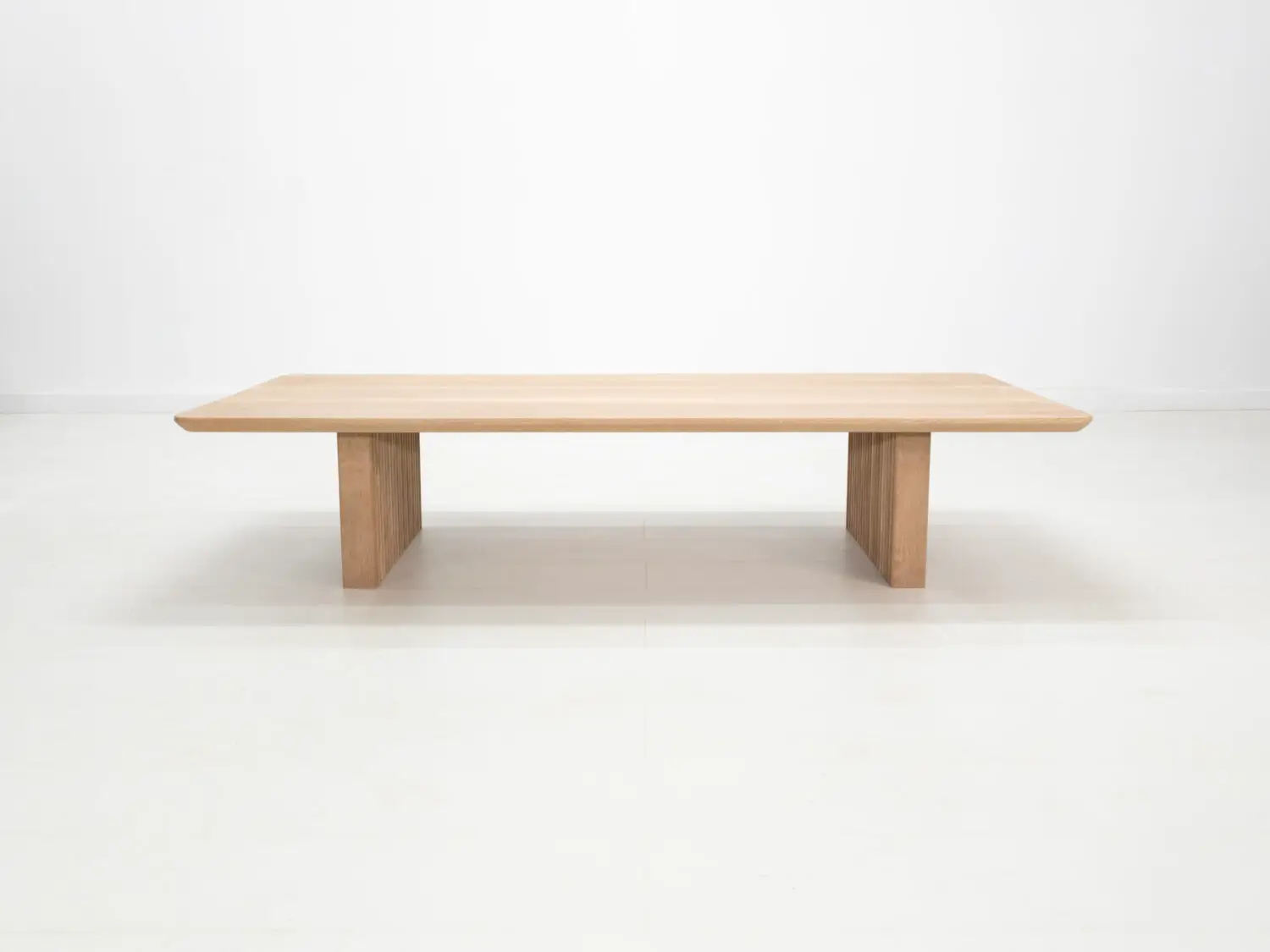 OWEN Coffee Table in White Oak  Modern Ribbed Leg Design
