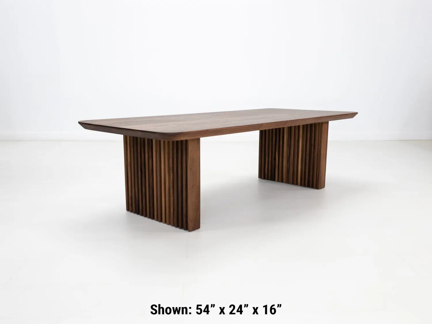 Handcrafted OWEN coffee table featuring an under beveled edge for a sleek modern look