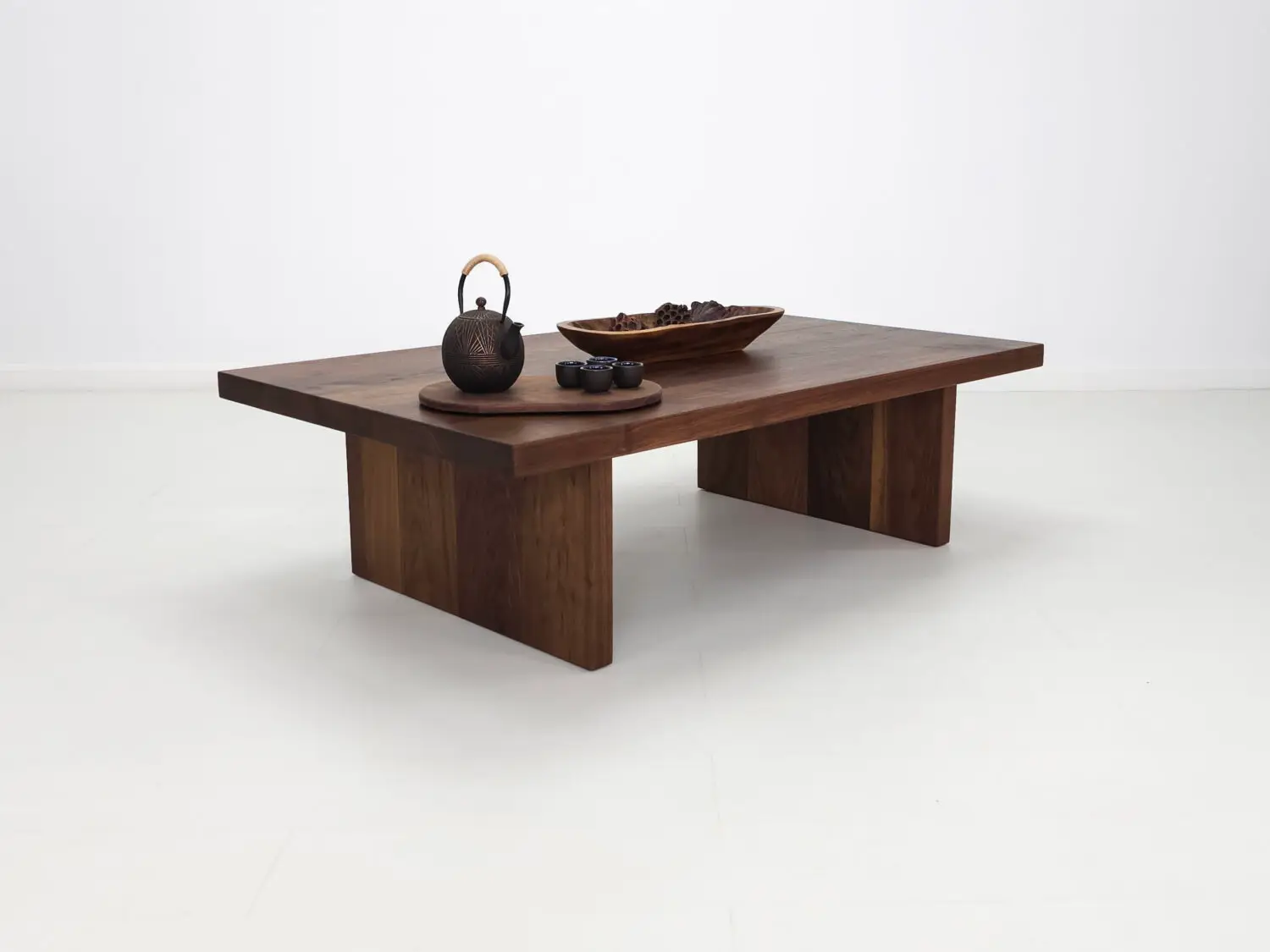 Walnut LILY coffee table finished with a water  and stain resistant hardwax oil