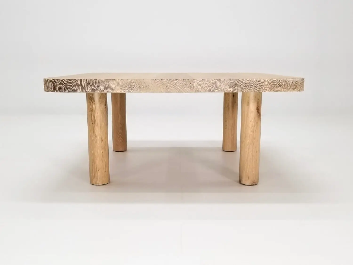 CLOE coffee table in seawashed white oak with a clear matte protective coat for durability