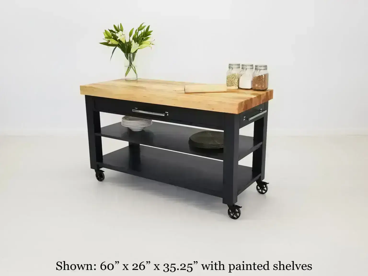 A CHEF cart with painted shelves