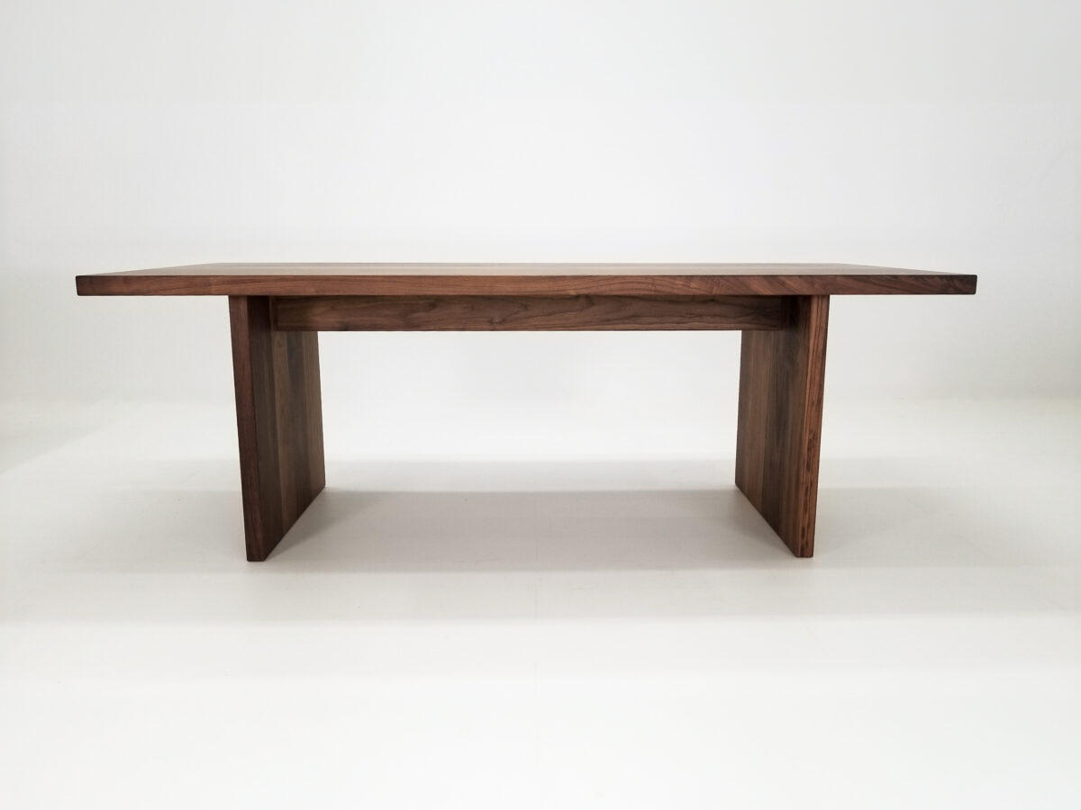 Handcrafted walnut LILY table with a water and stain resistant finish