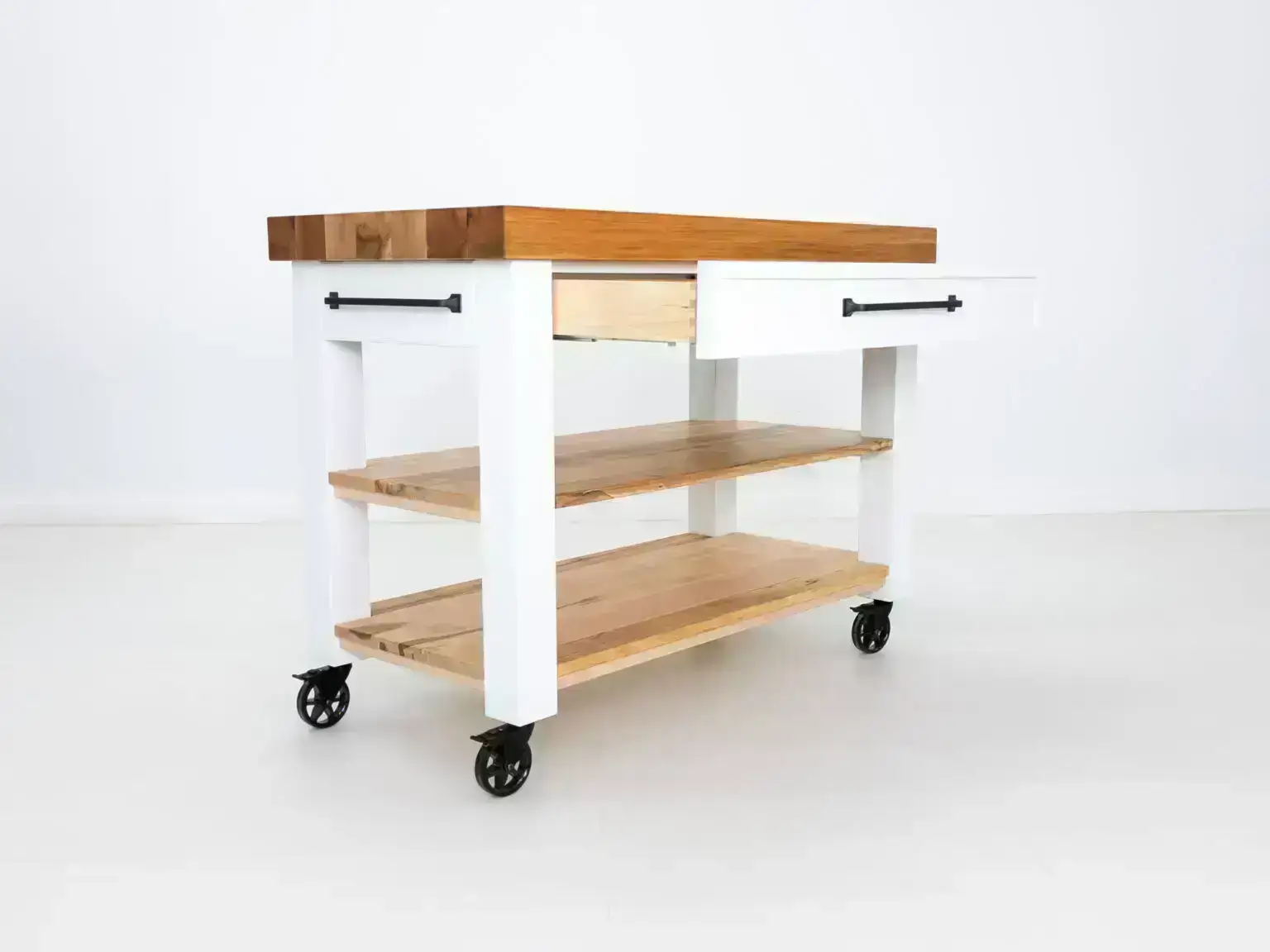 Chef kitchen cart ideal for small spaces with options for side pulls and storage