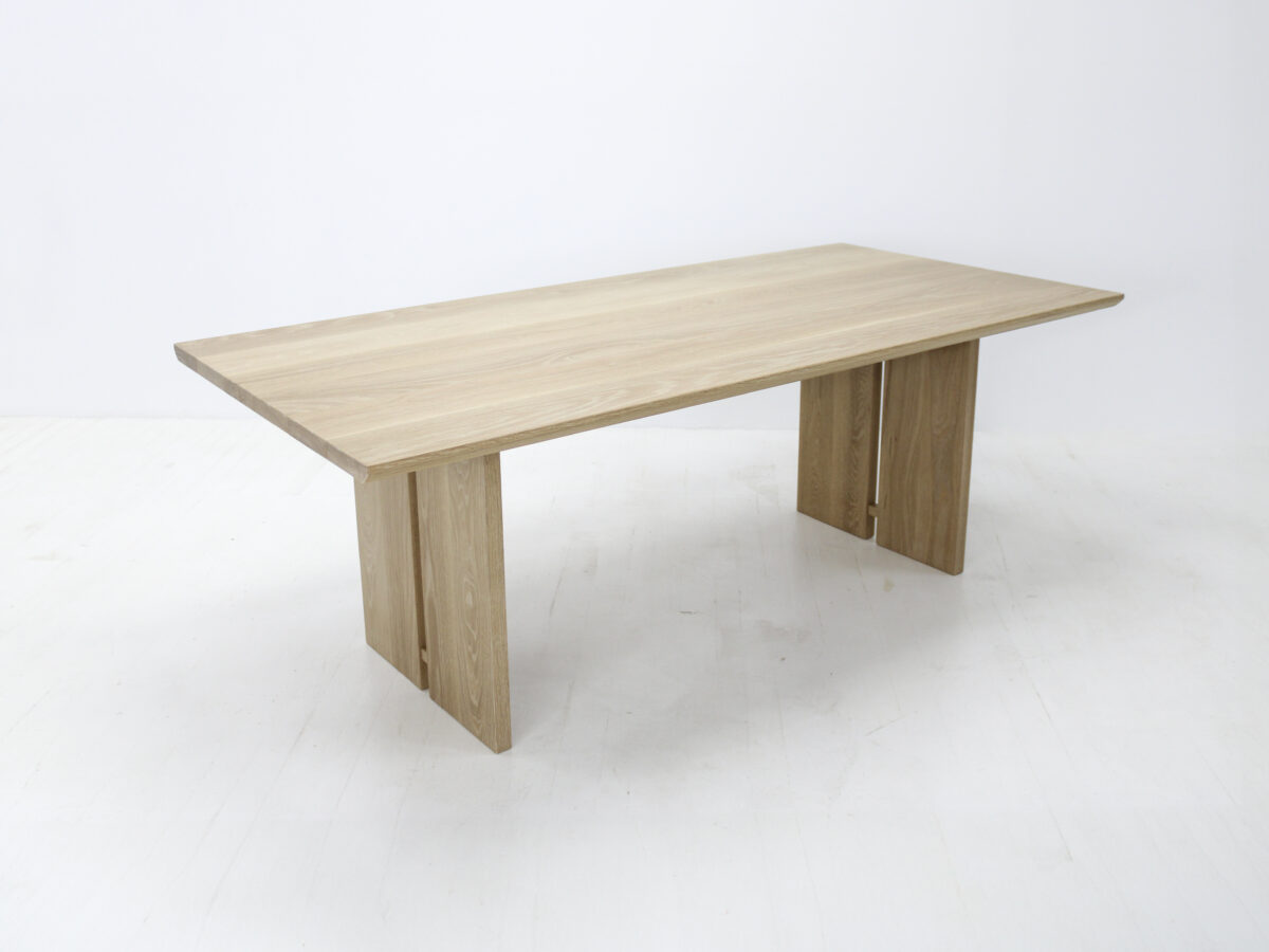 Light oak wood dining table
