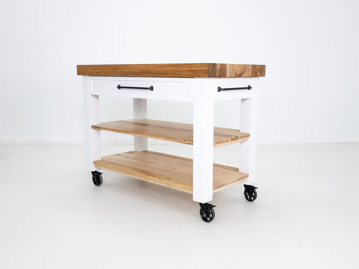 Chef kitchen cart ideal for small spaces with options for side pulls and storage