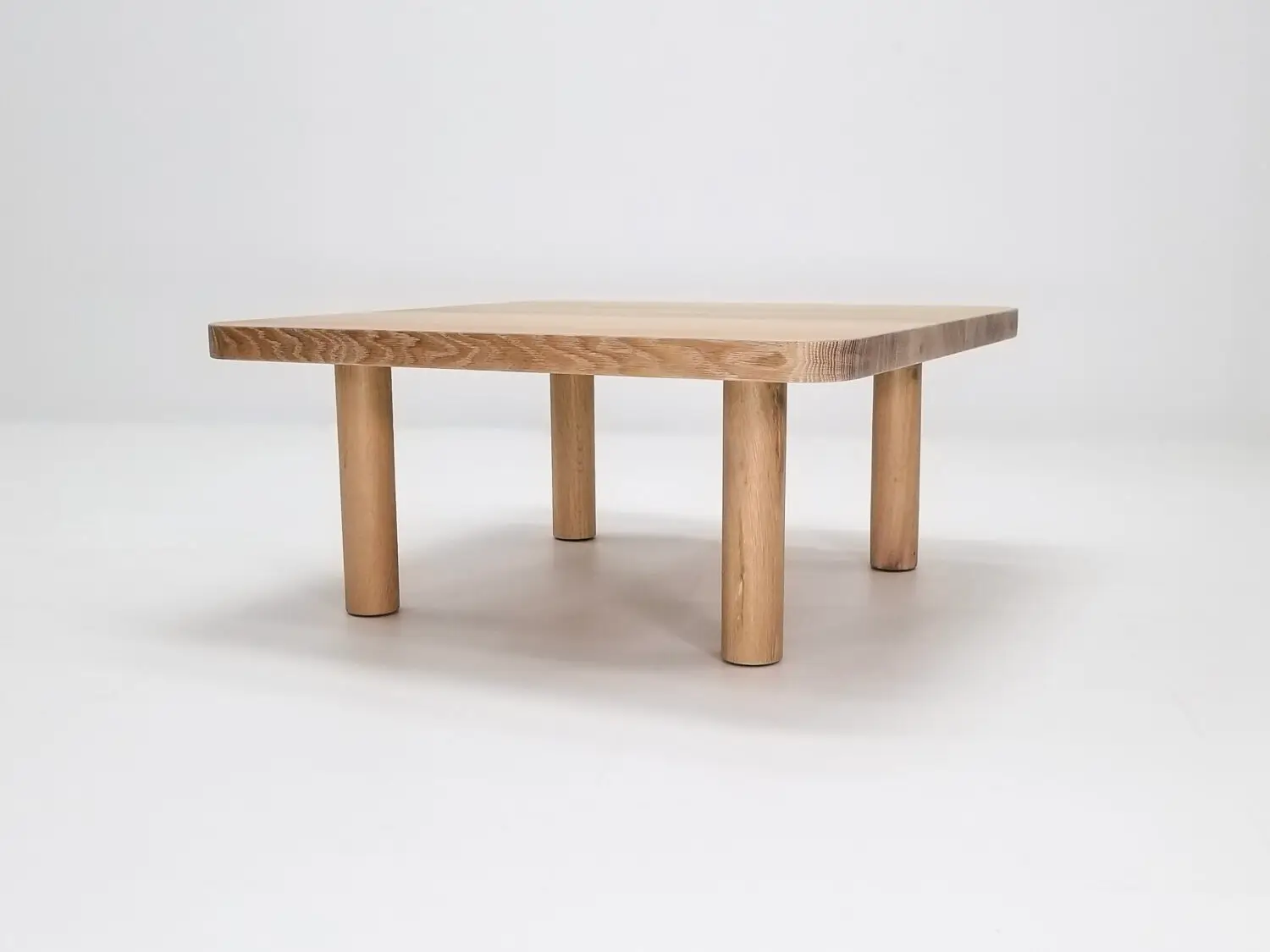 CLOE coffee table in seawashed white oak with a clear matte protective coat for durability