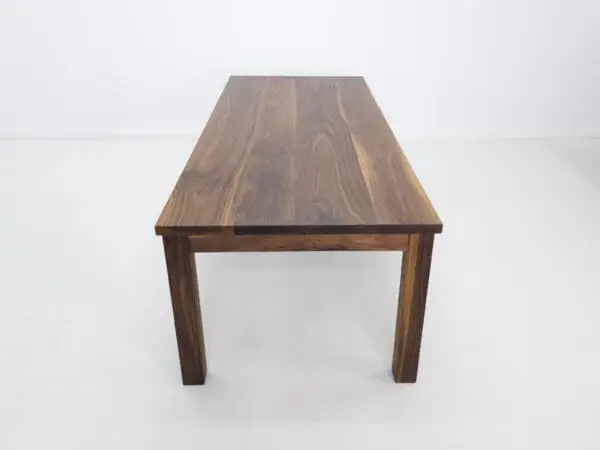 A walnut dining table.