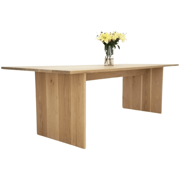 Our 1" thick LILY dining table in white oak.