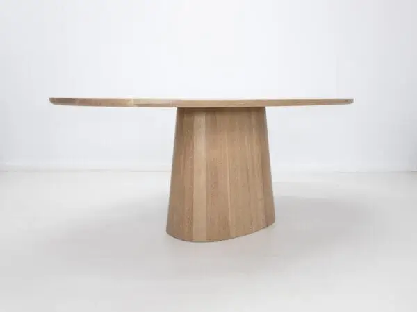 Our CATE dining table with a pedestal base.