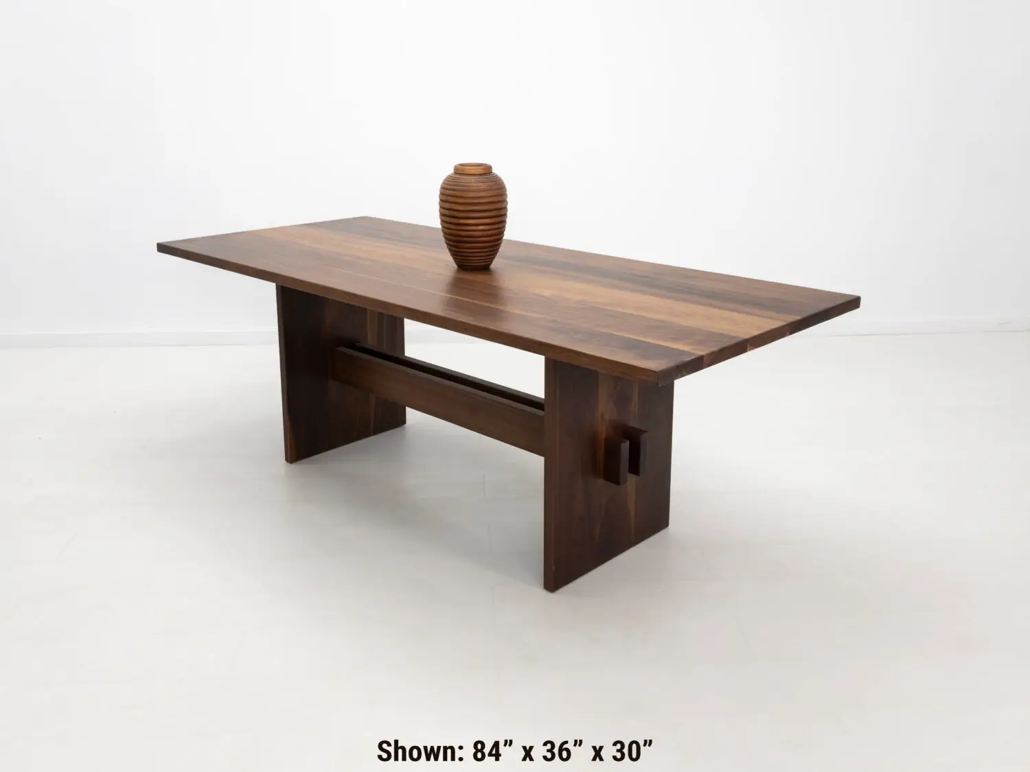 Duke dining table in walnut available in custom sizes and finishes