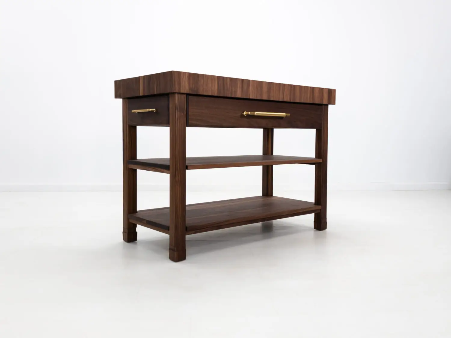 WALT kitchen island with drawer and side pulls for added functionality