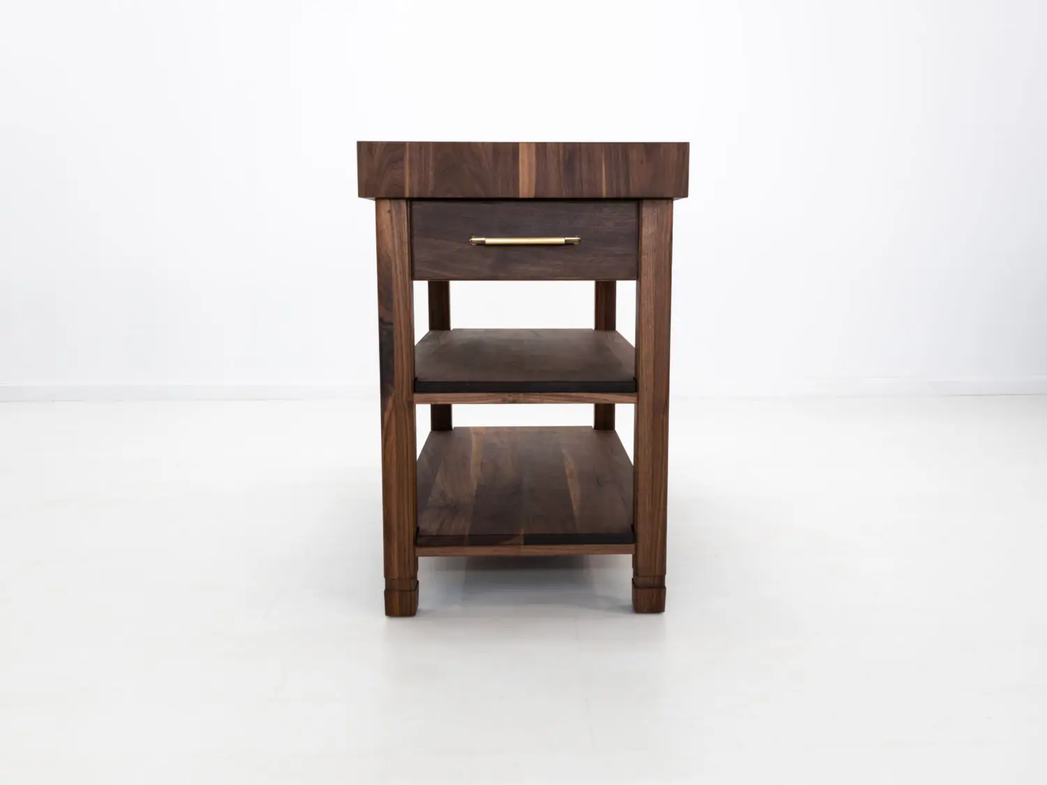 WALT kitchen island with drawer and side pulls for added functionality